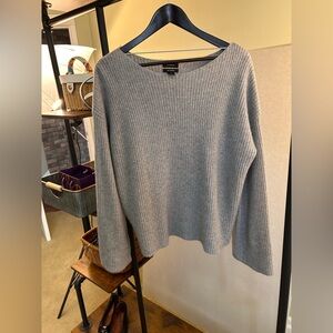 Halogen Light Gray Ribbed 100% Cashmere Women’s Sweater Size XXL